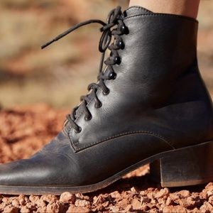 Christy Dawn black lace up ankle boots